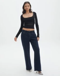 Glassons Store -Glassons Store pinny panelled longsleeve black full kl114624vn