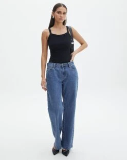 Glassons Store -Glassons Store talia ribbed bodysuit black full tb115391rib